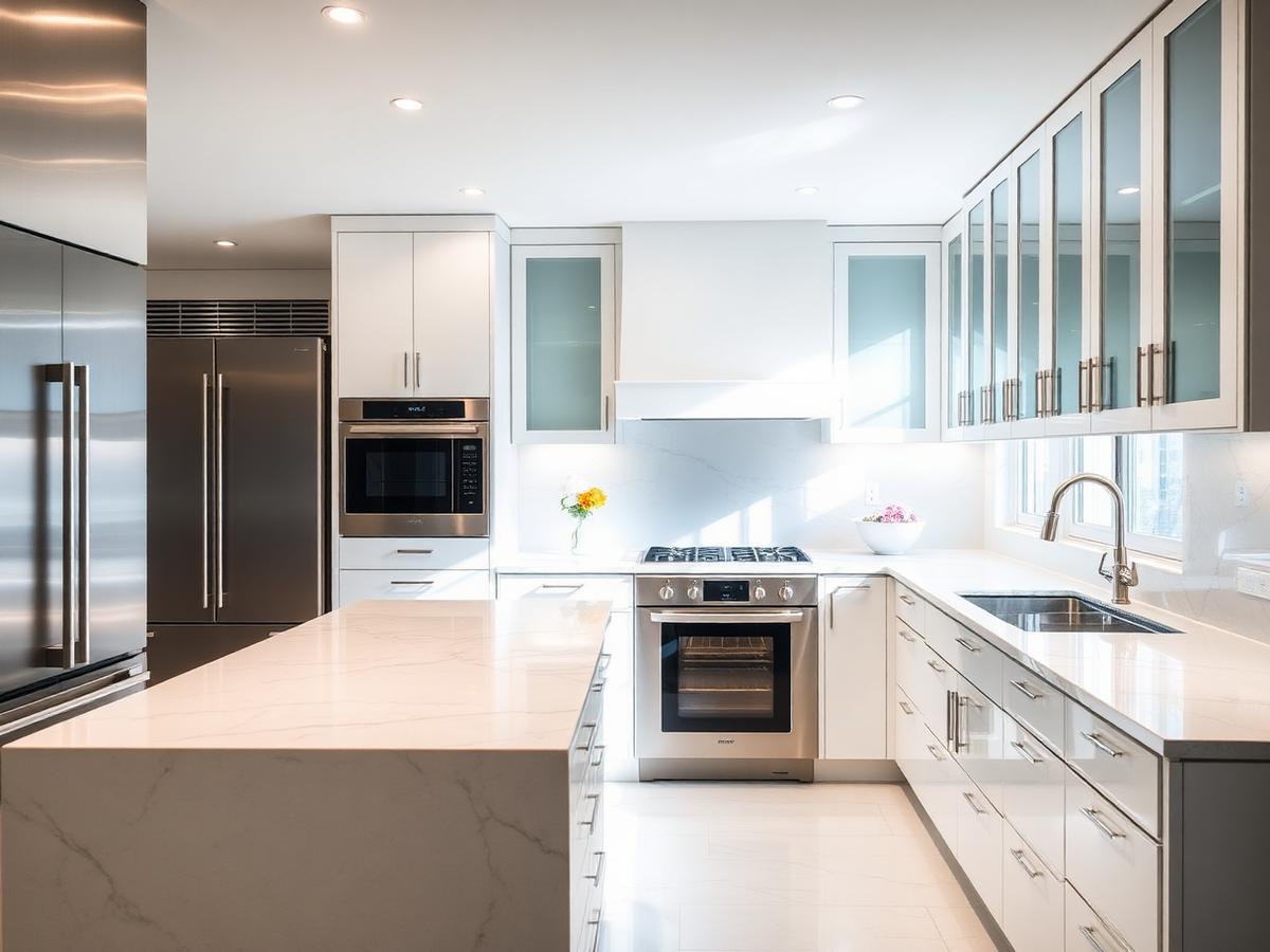 Spotlessly cleaned kitchen after an Aura Home Services visit